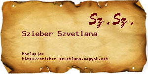Szieber Szvetlana névjegykártya